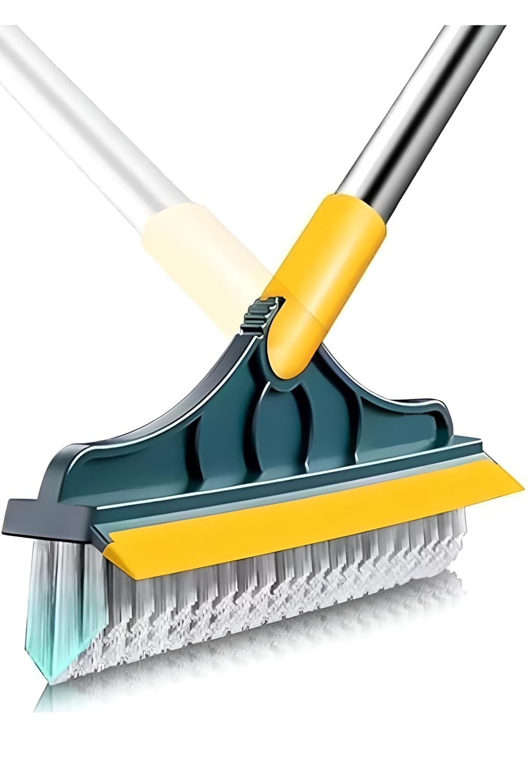 LIVIQUE Toilet Cleaning Brush with Wiper Tiles Cleaning Bathroom Brush Floor Scrub with Long Handle 120° Rotate 2IN1 Home Kitchen Bathroom Toilet Cleaning Brush