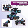 6 Wheel Stunt RC Car with 360° Flip & Drift, 2.4GHz Remote Control Toy with LED Lights & Spray Effect, High Speed Double Sided Off Road Car with Rechargeable Battery for Kids-Black/Orange