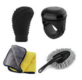 LIVIQUE ENTERPRISES 4 PCS Microfiber Car Cleaning Kit, Gear Knob Cover, Steering Wheel Spinner, Duster and Detailing Cloth, Scratch Free