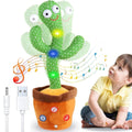 LIVIQUE Talking Dancing Cactus Toy for Kids – Singing & Recording Plush Cactus with Repeat Function, LED Lights & Music | Funny Educational Toy for Babies & Toddlers | USB Rechargeable (Multicolor) (Style 3)