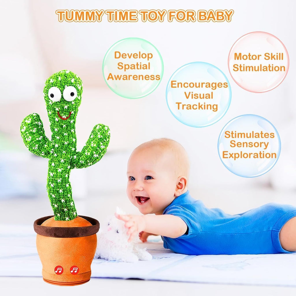 LIVIQUE Talking Dancing Cactus Toy for Kids – Singing & Recording Plush Cactus with Repeat Function, LED Lights & Music | Funny Educational Toy for Babies & Toddlers | USB Rechargeable (Multicolor) (Style 3)