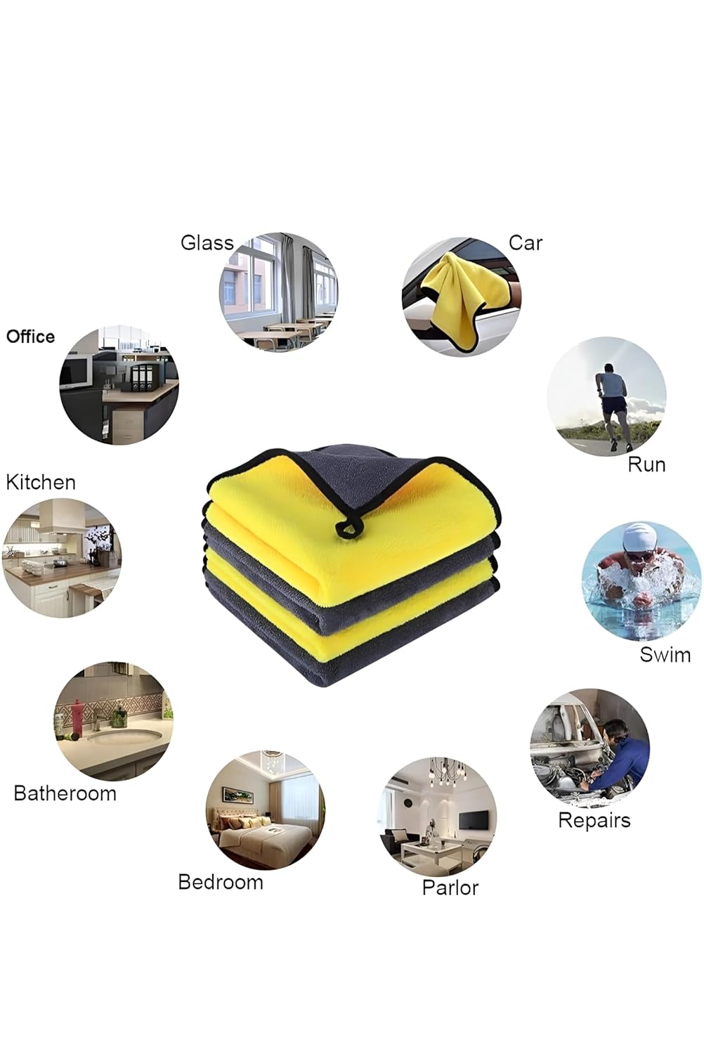 LIVIQUE ENTERPRISES Heavy Microfiber Cloth Plush Microfiber Towel Pack of 1 Size 40cm x 40cm for Car Cleaning and Detailing, Extra Thick, Double Sided, 800 GSM, Lint-Free, Multi Color, Mix Color