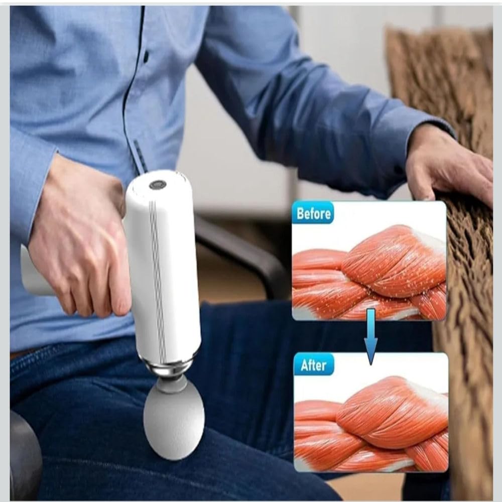 LIVIQUE ENTERPRISES Mini Massage Gun for Body Pain Relief | Deep Tissue Handheld Massager for Neck, Shoulder, Back, Legs & Foot | Rechargeable, Portable Muscle Relaxation Machine (Multicolor)