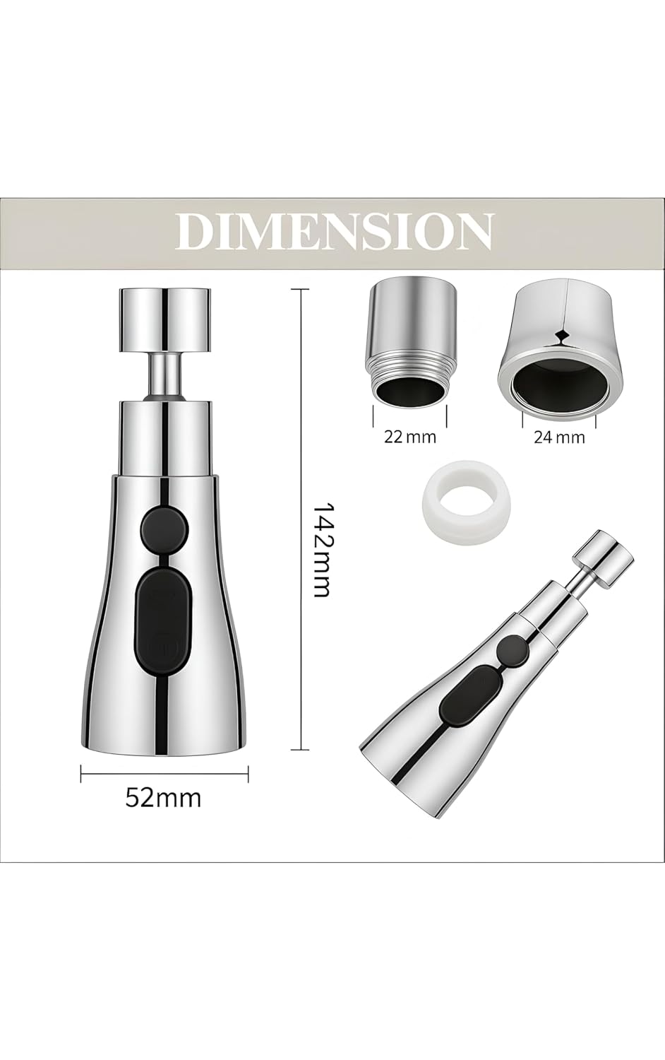 "360° Rotatable Flexible Faucet Extension for Kitchen Sink – 3 Spray Modes (Spray, Mesh, Strong) & Easy Installation" kitchen tools