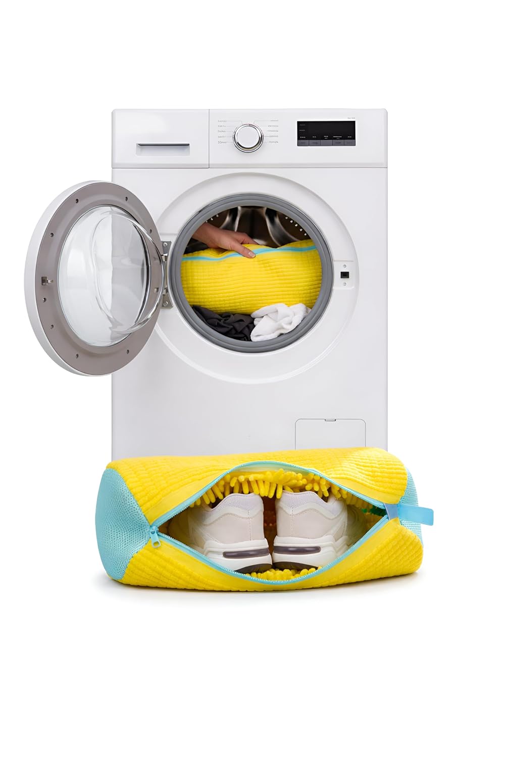 LIVIQUE Shoe Washing Machine Bag 360° Deep Shoe Cleaning Bag for Washer Reusable Durable Shoe Washing Bags with Zipper Plush Microfiber Shoes Pouch Laundry Shoe Bags for All Shoe/Sneaker