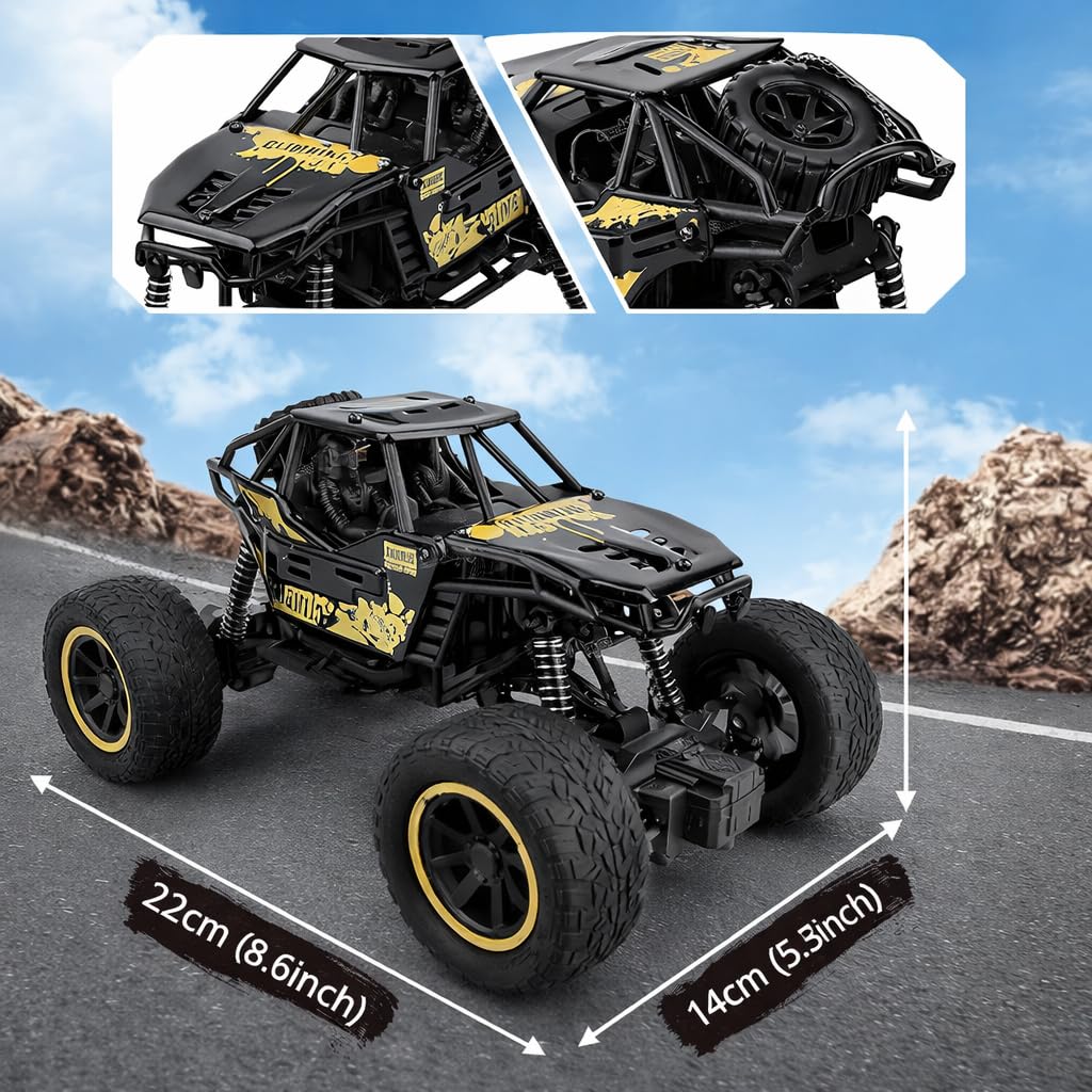 Remote Control Rock Crawler Car for Kids | 2WD Monster Truck Offroad High-Speed RC Toy Vehicle for Boys & Girls (Multicolor) Good for gift
