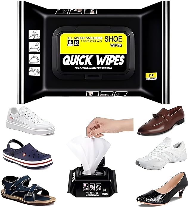 LIVIQUE Shoe Wipes (80+ 80 Wipes) Sneaker Wipes Instant Sneaker Cleaner Shoe Cleaning Wipes Sneaker Wipes for Shoes Quick Remove Dirt Stain Shoe Cleaner Wipes Shoe Wipes for Sneaker