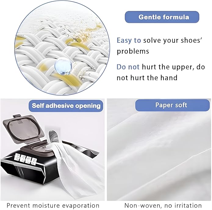 LIVIQUE Shoe Wipes (80+ 80 Wipes) Sneaker Wipes Instant Sneaker Cleaner Shoe Cleaning Wipes Sneaker Wipes for Shoes Quick Remove Dirt Stain Shoe Cleaner Wipes Shoe Wipes for Sneaker