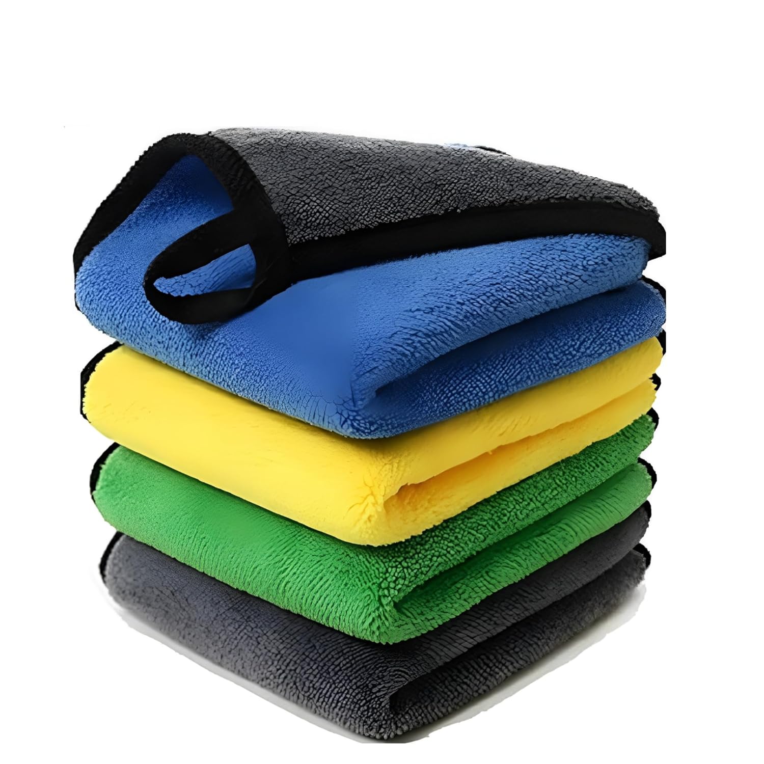 LIVIQUE ENTERPRISES Heavy Microfiber Cloth Plush Microfiber Towel Pack of 1 Size 40cm x 40cm for Car Cleaning and Detailing, Extra Thick, Double Sided, 800 GSM, Lint-Free, Multi Color, Mix Color