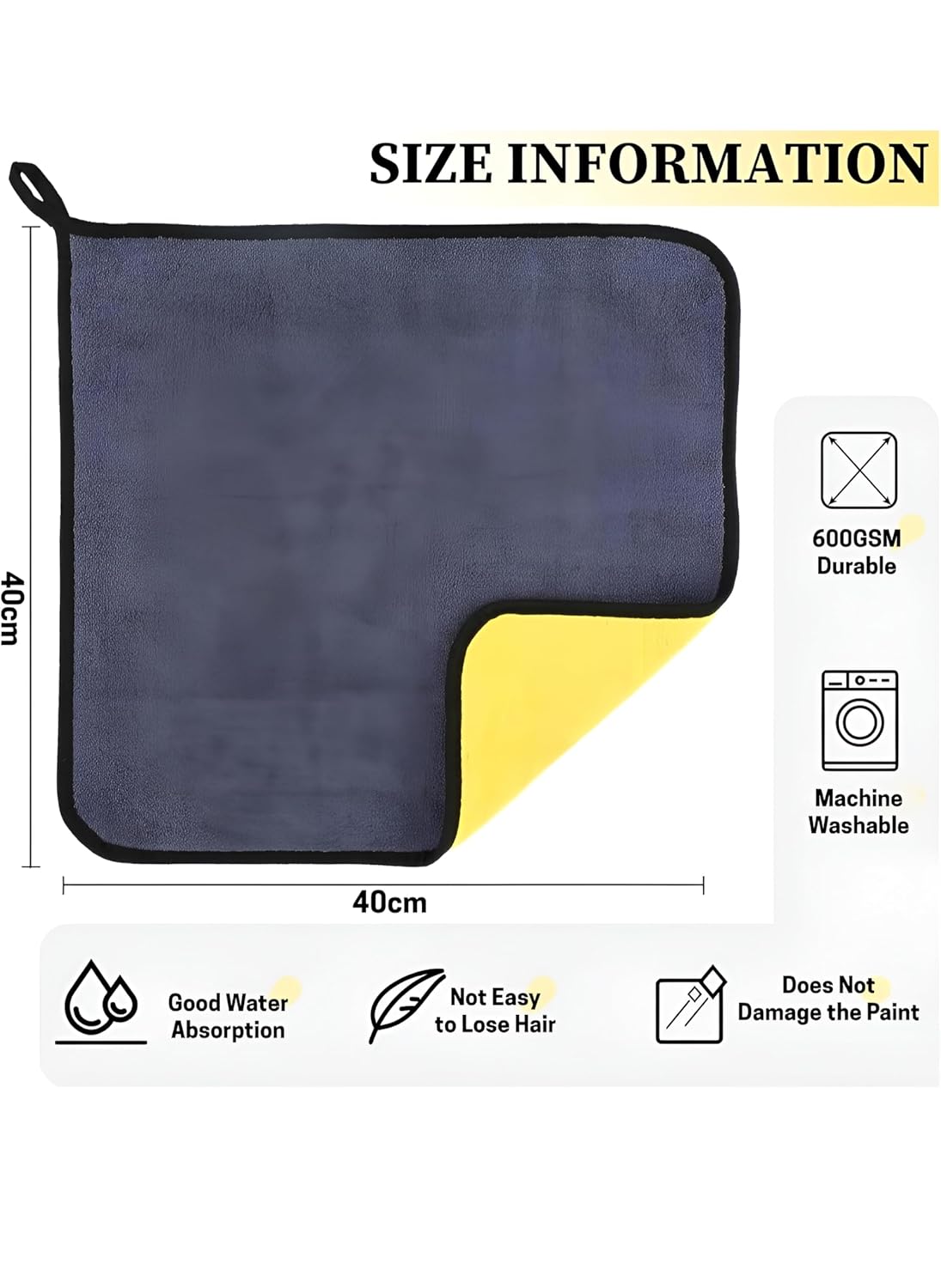 LIVIQUE ENTERPRISES Heavy Microfiber Cloth Plush Microfiber Towel Pack of 1 Size 40cm x 40cm for Car Cleaning and Detailing, Extra Thick, Double Sided, 800 GSM, Lint-Free, Multi Color, Mix Color