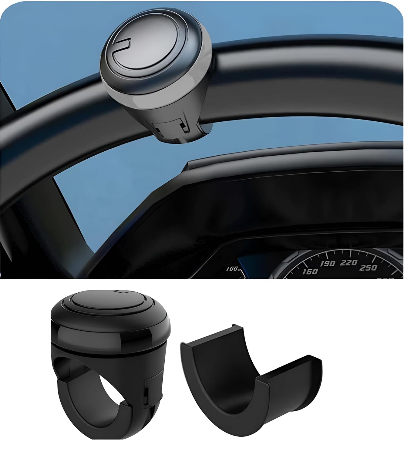 LIVIQUE ENTERPRISES Universal Car Steering Knob, Car Steering Wheel Knob, Steering Wheel Spinner Knob, 360° Rotation Booster (3R Original)